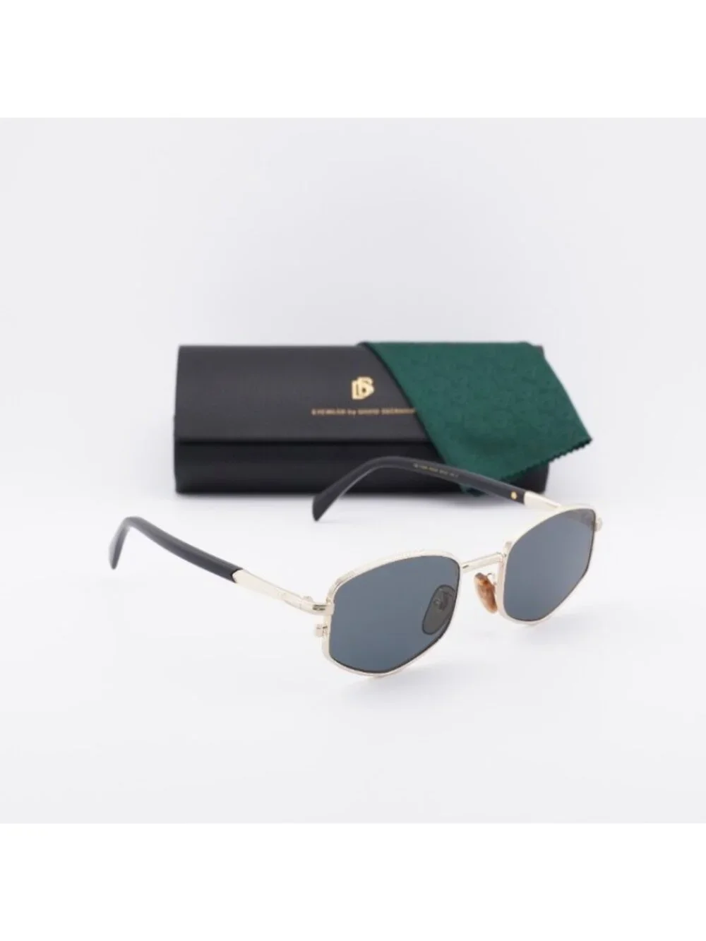 David Beckham DB 1129/S 0RHL IR Sunglasses Gold Geometric Frame, Grey Lenses
